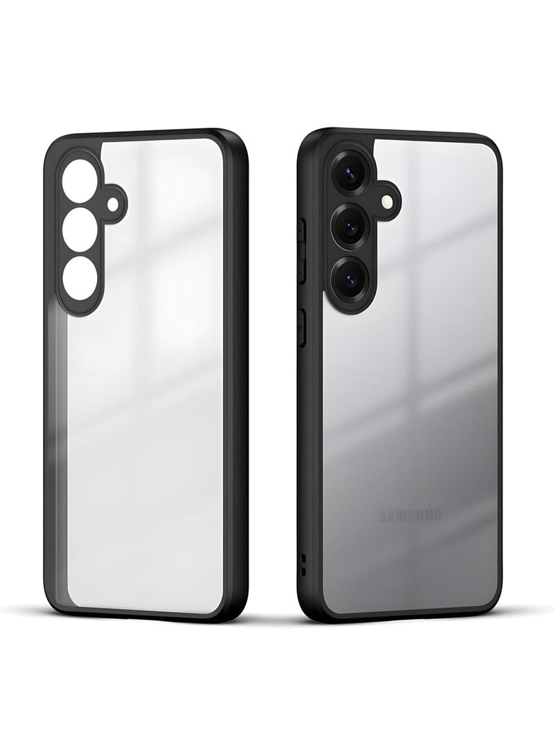 جراب شفاف، مقاوم للصدمات بمواصفات عسكرية، مضاد للاصفرار، جراب حماية نحيف للهاتف، غطاء كامل مع حماية للكاميرا، لهاتف سامسونج جالاكسي S25 FE - أسود - Image 4